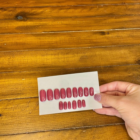 Shimmer Deep Mauve Polished & Glazed Nails | Press On Nails | V Day Mani - Picture 11 of 12